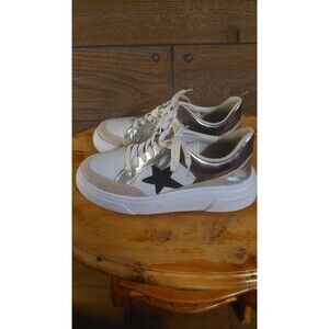 MKS Aria 12 Star Sneaker Size 9, White, Black, Gold, Silver